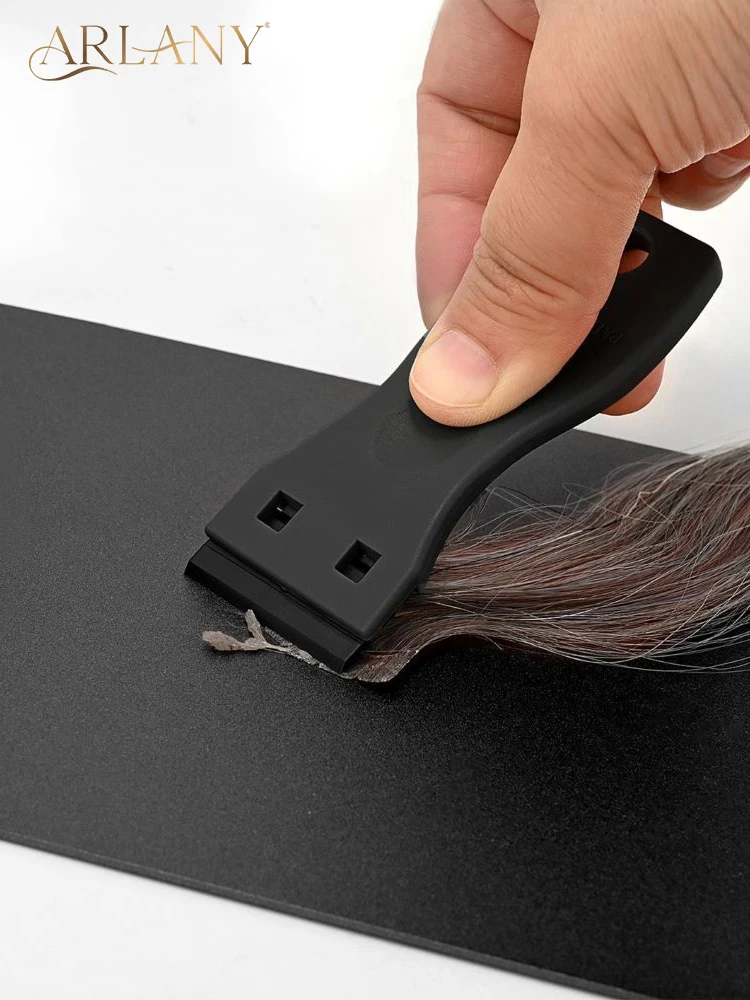 Plastic Razor Scraper Kit with 60 Tabs Hair Extension Tape Adhesive Replacement Salon Barber Sticker Label Removal Scraper Tool