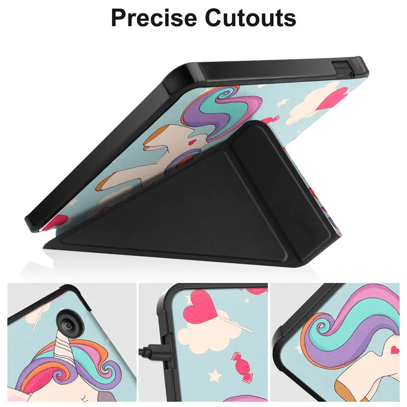 para Funda Kobo Libra Libra2 Case 2023 Bonito Unicórnio Gato Pintado Magnético Inteligente Capa para Kobo Libra 2023 com Auto Sono Wake - Imagem 4