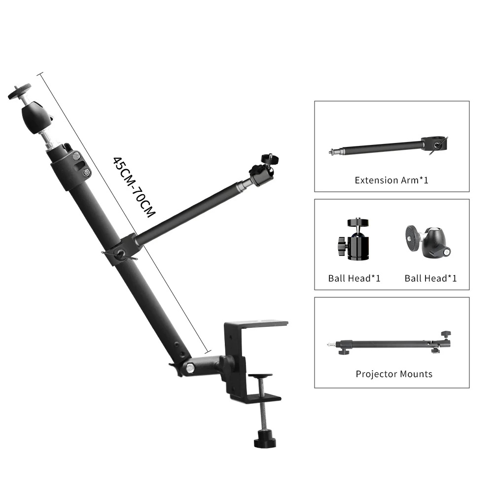 Suporte de Extensão para Desktop Adequado para Suporte Desktop tipo c Estender o Comprimento do Braço Lateral Adequado Luz Fotografia