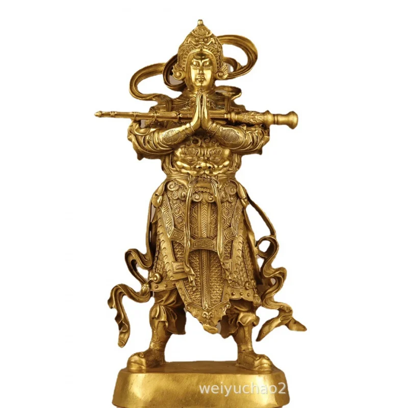 Wholesale Pure Copper Weituo Bodhisattva Statue Weituo Buddha Ornament Guardian Kala Weituo God Statue for Home Use in Buddhist 5