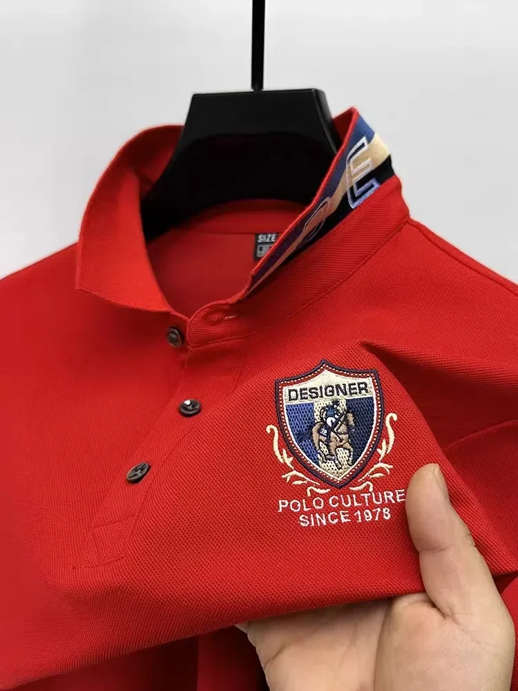 ضوء العلامة التجارية الفاخرة المطرزة قميص بولو بأك...