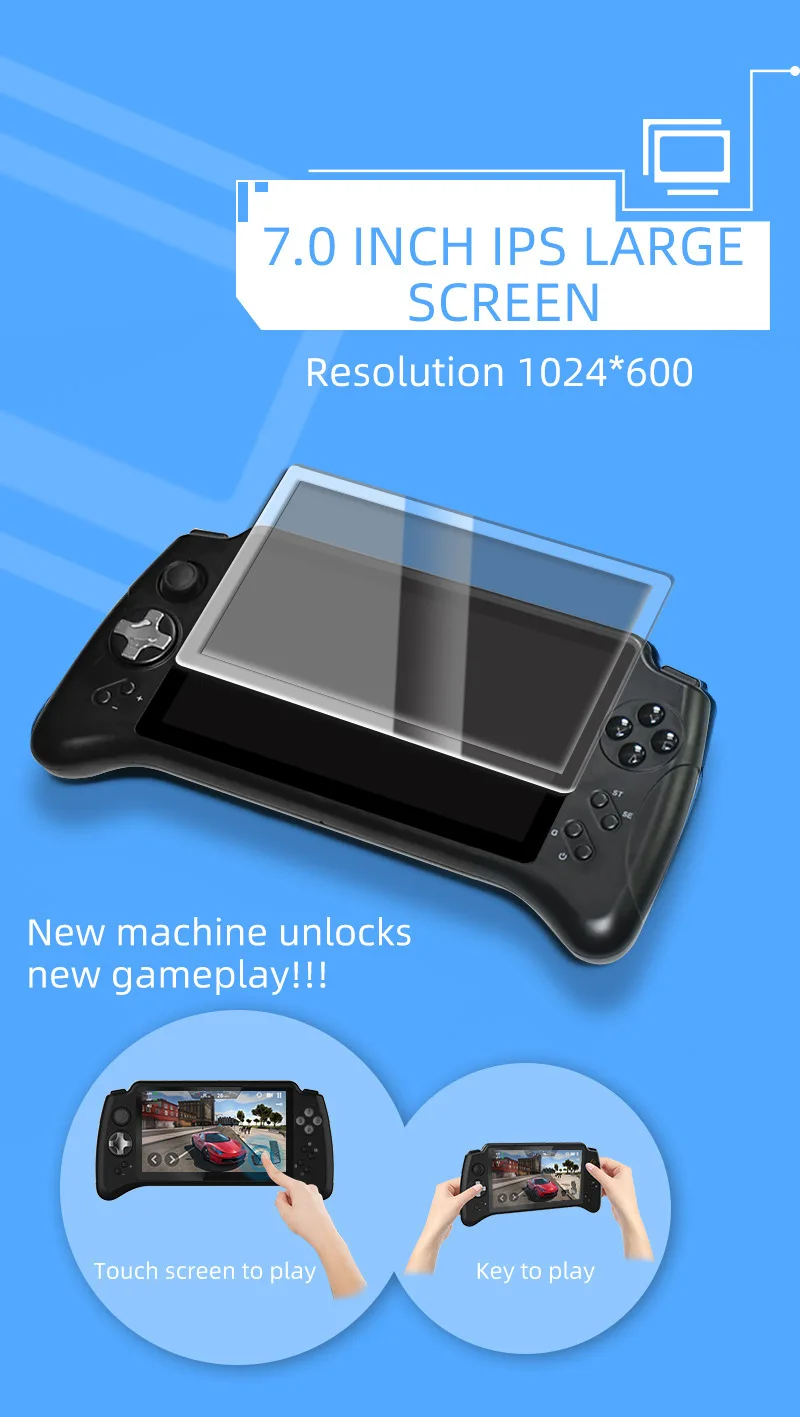 Powkiddy new product x17 Android handheld 7-inch large-screen handheld PSP game console DC/ONS/NGPMD arcade