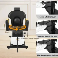 Chaise de pédicure hydraulique avec bain de pieds de Massage, pivotante à 360 °, hauteur réglable et tabouret pour magasin de SPA de pieds 5