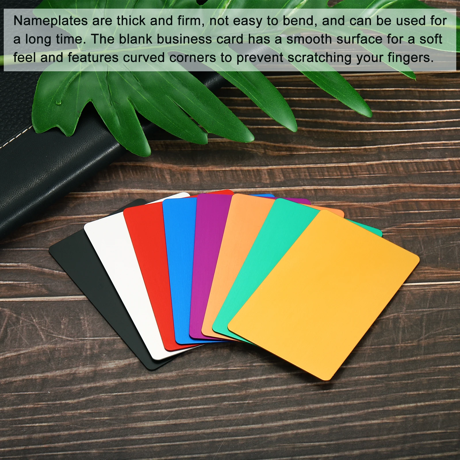 5/6/10Pcs 0.8mm 금속 명함 빈 이름 카드 레이저 조각 DIY 선물 카드용 다색 양극 산화 알루미늄