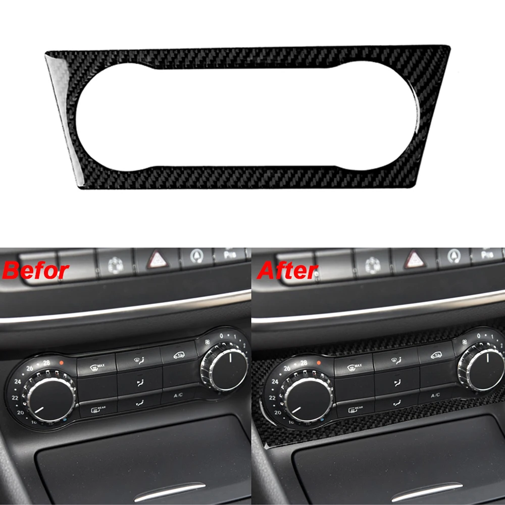 

For Mercedes Benz GLA CLA A Class Car Interior Real Carbon Fiber Console Air Conditioning AC Panel Cover Trim Car Accessories