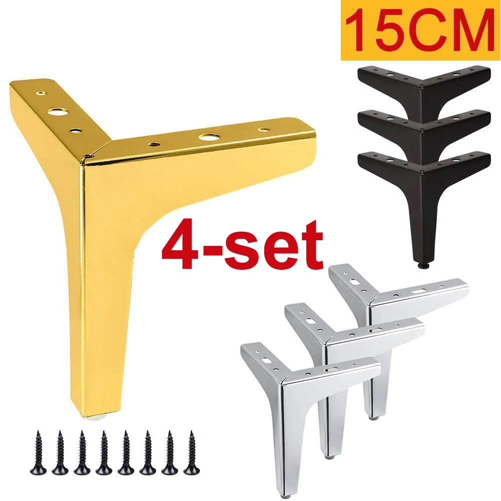 

Hot！4Pcs Furniture Legs For Metal Coffee Table Feet Bed Sofa Chair Legs Dresser Bathroom Cabinet Replacement Feet Accessories