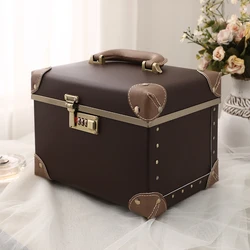 Professional Makeup Case Beauty Manicure Luxury PU Leather Women's Cute WaterproofBlack Cosmetics Bag Toiletry Organizer Box
