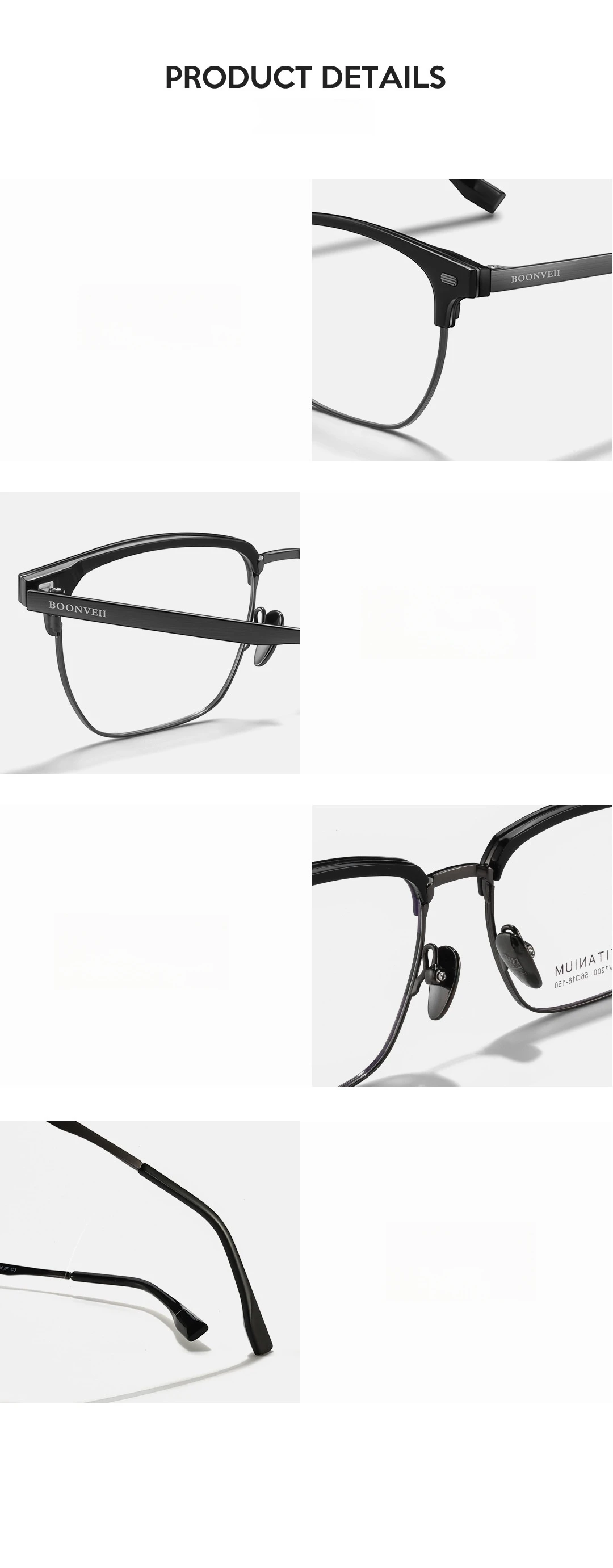 Yimaruili neuen Modetrend Myopie Brillen Retro Quadrat Luxus Acetat reines Titan ooptische Brille Rahmen für Männer – Detail 4