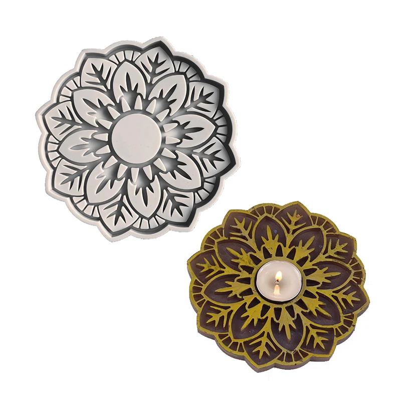 

Полые подставки с узором, форма из жидкого силикона, сделай сам, Кристальный клей в виде капли, полимерная глина, украшение для стола, украшение