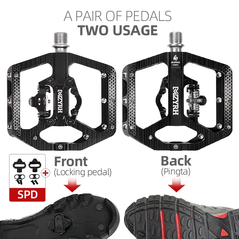 RACEWORKセルフロックSPDペダルMtbペダル自動ペダルクリップ自転車パドルSpdクリートフットレストDUサイクリングベアリングM8100 自転車ペダル 2ベアリング サイクリングロックペダル 両面セルフロック 合金 マウンテンバイクパーツ