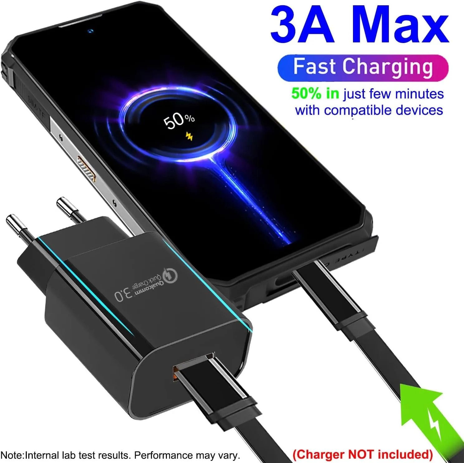 플랫 디자인 USB C 안드로이드 오토 케이블, USB-C to USB-A 5Gbps 데이터 동기화 코드, 삼성 호환 3피트 타입 C 고속 충전 케이블