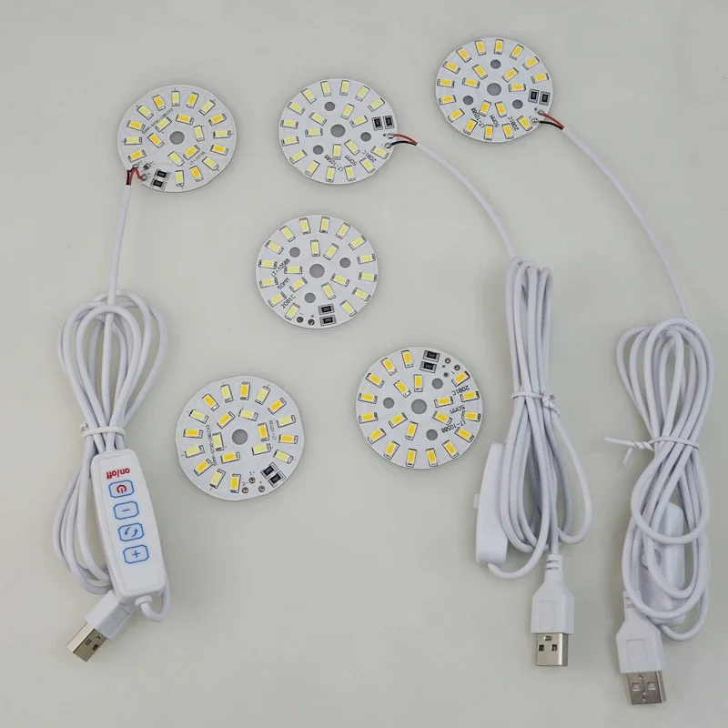 Warm White Color DC 5V 10W USB LED Lights 5730 Chip Single Dimmer Reading Night Desk Book Tablet Reading Lamp Switch Power Cable