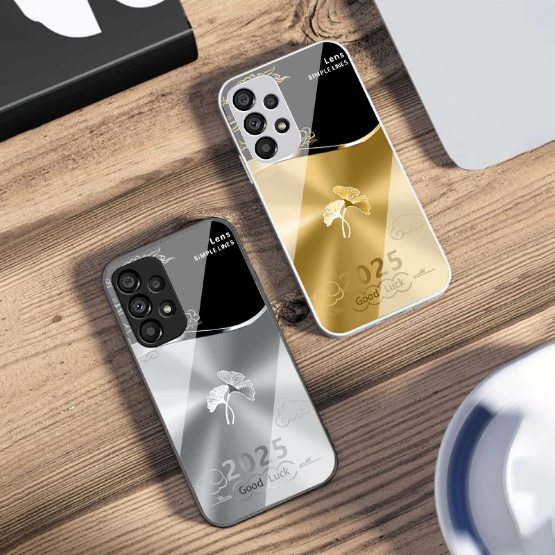 Radiant Ginkgo Leaves Tempered Glass Phone Case