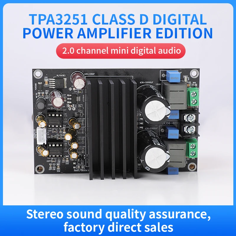 

TPA3251 Audio Amplifier Board 300W+300W High Power 2.0 Channel Class D Digital Amplifier Board DC12-38V 80mA Amplifier Board