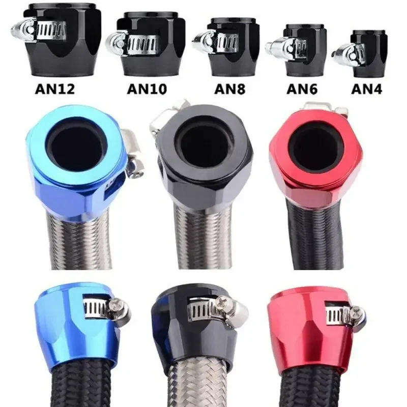 

AN4 AN6 AN8 AN10 AN12 Metal Car End Oil Fuel Hose Clamp Pipe Finisher Oil Heat Sink Tube Connector Clamps Tools Car Accessories