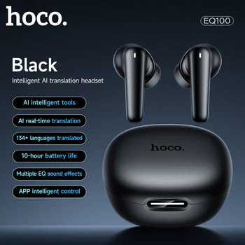 HOCO EQ100 Smart AI Traduzione Auricolare Bluetooth Auricolari stereo In Ear Suoni Hifi Funzione app Sport Auricolari wireless Nero