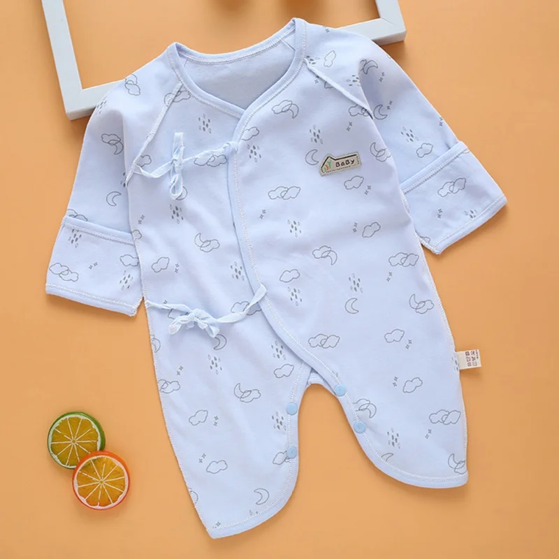 Baby Jumpsuit Sleepwear Spring Autumn Newborn Cotton Long Sleeves Cartoon Printed Girls Boys 0-3 Months
