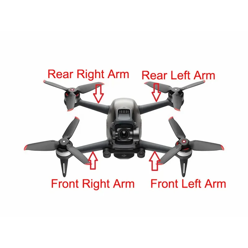 Original Arm for DJI FPV Front/Rear Left/Right Arm Shell with LED Cable ( in good condition), drone spare parts