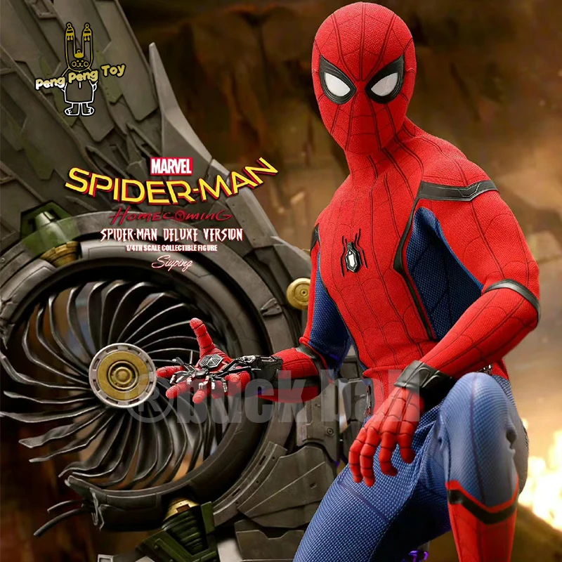 

Hottoys Home Coming 12 Inch Spider Man Anime Figure HTQS015 Deluxe Statue Figurine Model Movable Models Collection Kids Gift