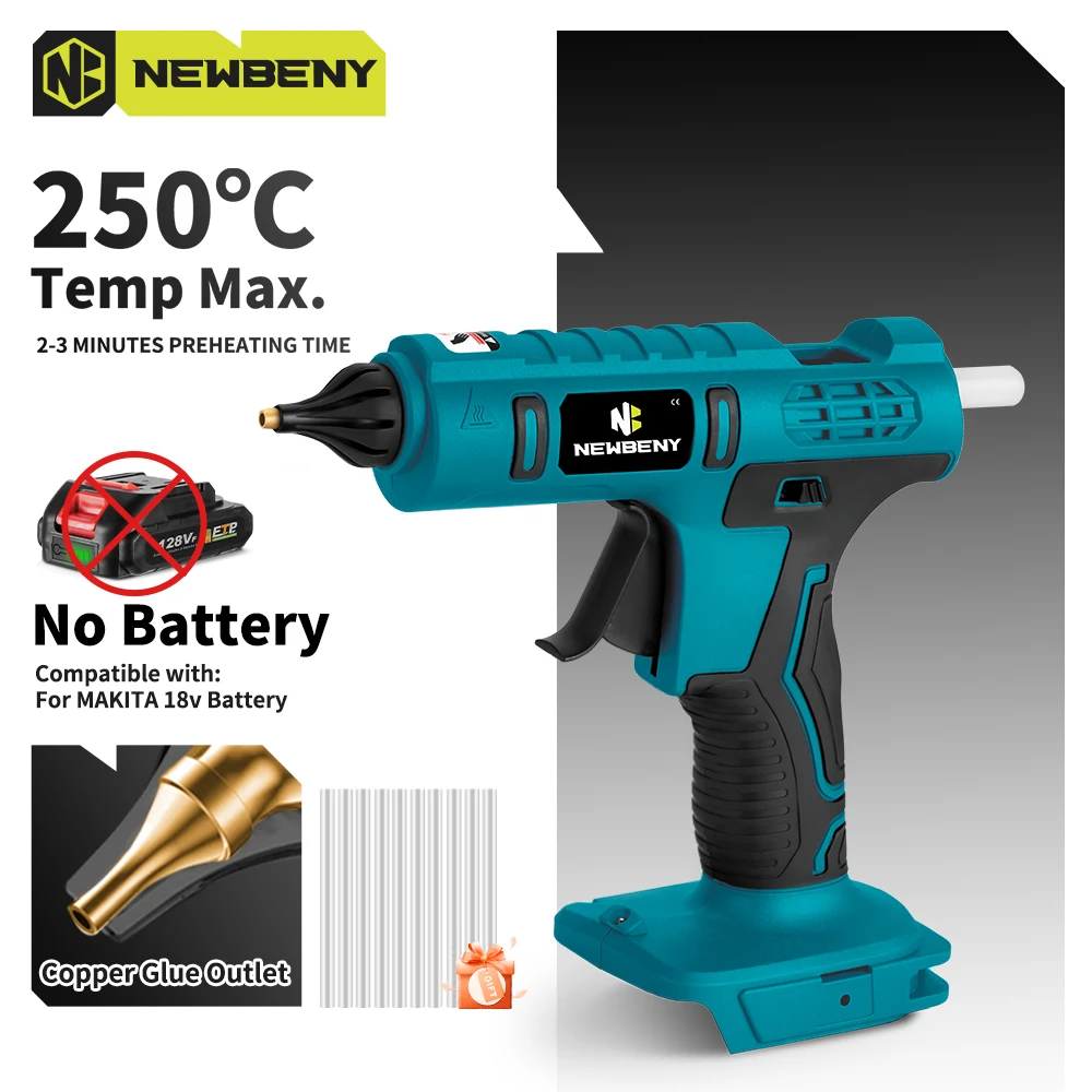 Cordless Hot Glue Gun 260&deg; 100W High Temperature Industrial Mini Thermo Tool For 21V 18V Battery