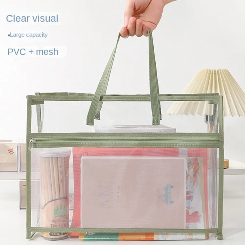 다기능 PVC 파우치 가방, 대용량 문서 가방, 투명한 두꺼운 데이터 보관 가방, 학교 사무용품, 신제품