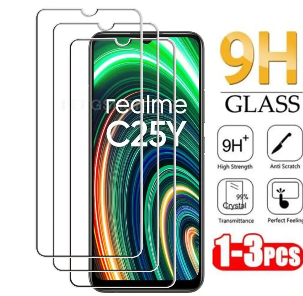 

HD Оригинальное закаленное стекло для Realme C25Y C25s C25 6,5 "RealmeC25 S Y RMX3195 RMX3197 Защитная пленка для экрана