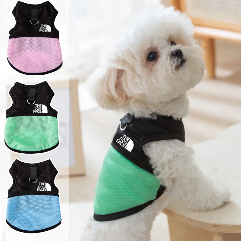 The Pet Face Dog Clothes Mesh Thin Summer Dog Vest For Small And Medium Chihuahua French Bulldog Pure Cotton T-shirt Puppy