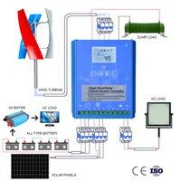 Contrôleur de Charge hybride éolien et solaire MPPT 4000W, régulateur 12V 24V 48V pour éolienne et panneaux solaires, charge de batterie 2