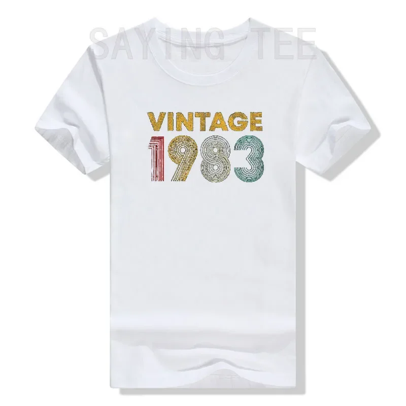 40th Birthday Gift Vintage 1983 Men Women 40 Years Old T-Shirt Sayings Quote Graphic Tee Tops Short Sleeve Dad Mom Basics Outfit