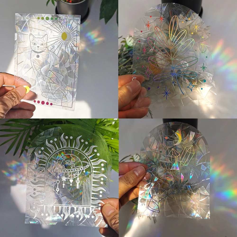 3D rainbow sun catcher wall stickers light catcher PVC window film self adhesive decal motorcycle sticker home decor