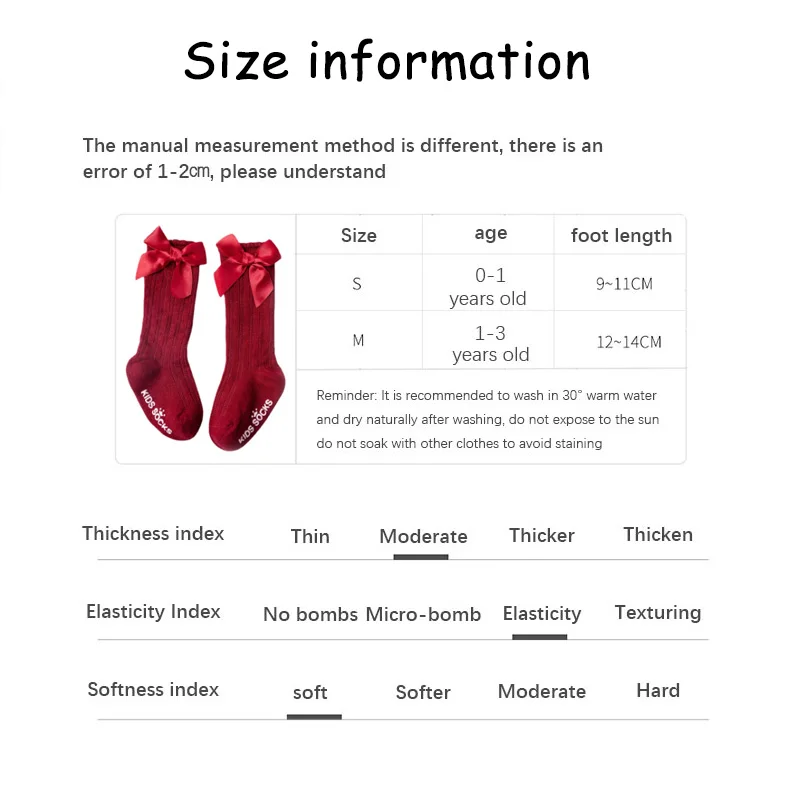 Cotton Socks Kids Socks Baby Socks Girls Socks Girls Big Bow Knee High Long Soft Kids Socks Toddlers Cotton Lace Baby Socks