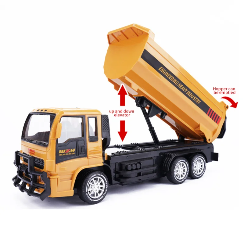Rc Cars Rc Trucks Rc Construction Toy 2.4G RC Excavator Car Dumper Truck Lighting Remote Control 6CH Engineering Vehicle Tipper Bulldozer Toys Boy Kids Christmas Gift
