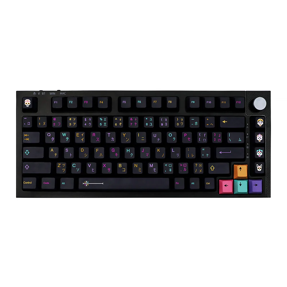Mictlan Keycaps Grupo Tampas de Teclado Mecânicas Pbt Dye Sub Keycap Chave Iso Gk61 64 G610 K70 Gmmk Gmk