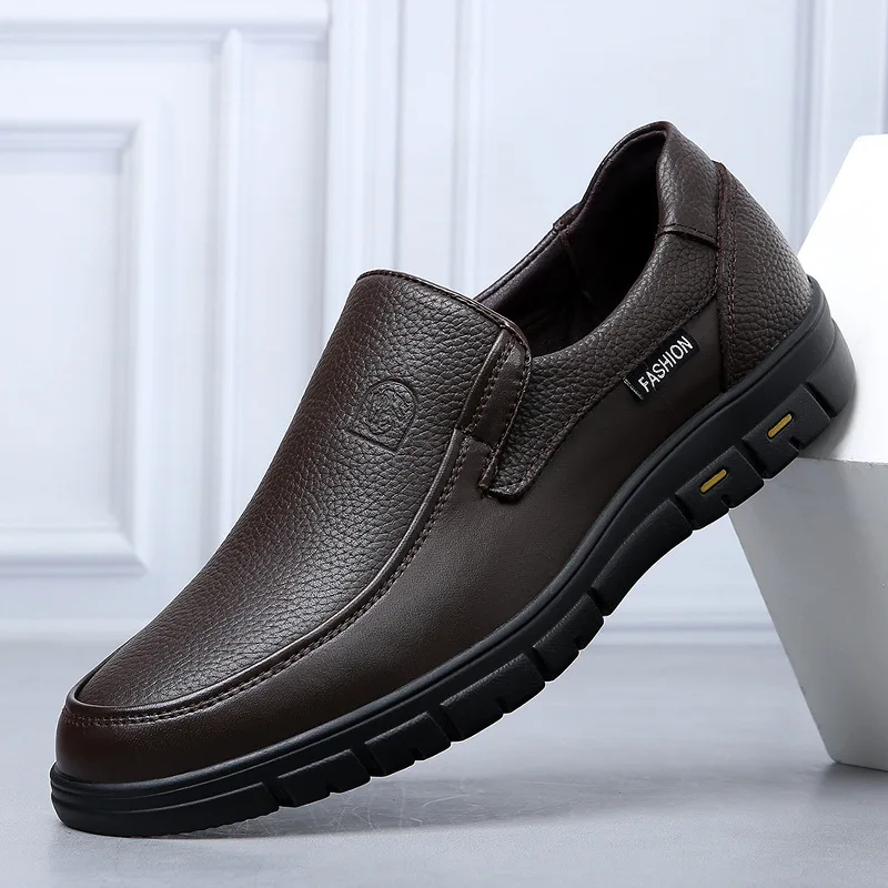 New Genuine Leather Handmade Shoes Casual Shoes For Men Flat Platform Walking Shoe Outdoor Footwear Loafers Breathable Sneakers 4