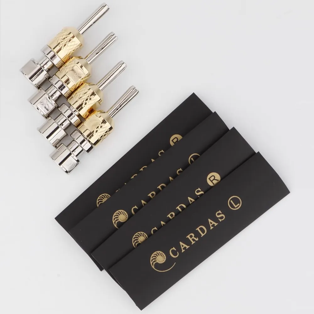 4개 스피커 터미널 커넥터 CAB 바나나 플러그 골든 스피커 케이블 커넥터 플러그 바인딩 포스트 암 소켓 잭