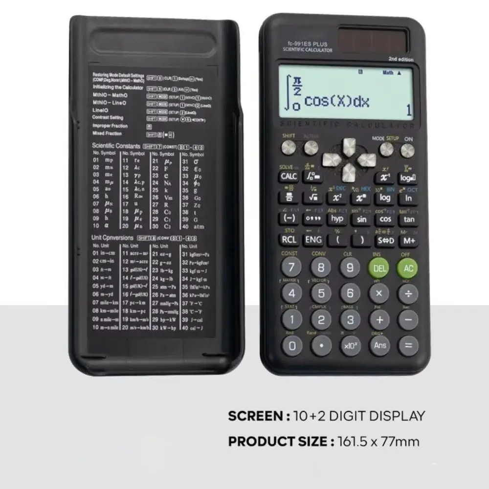 417 기능 엔지니어링 과학 계산기 ABS 2라인 수학 계산기 표준 다기능 학교 사무용품