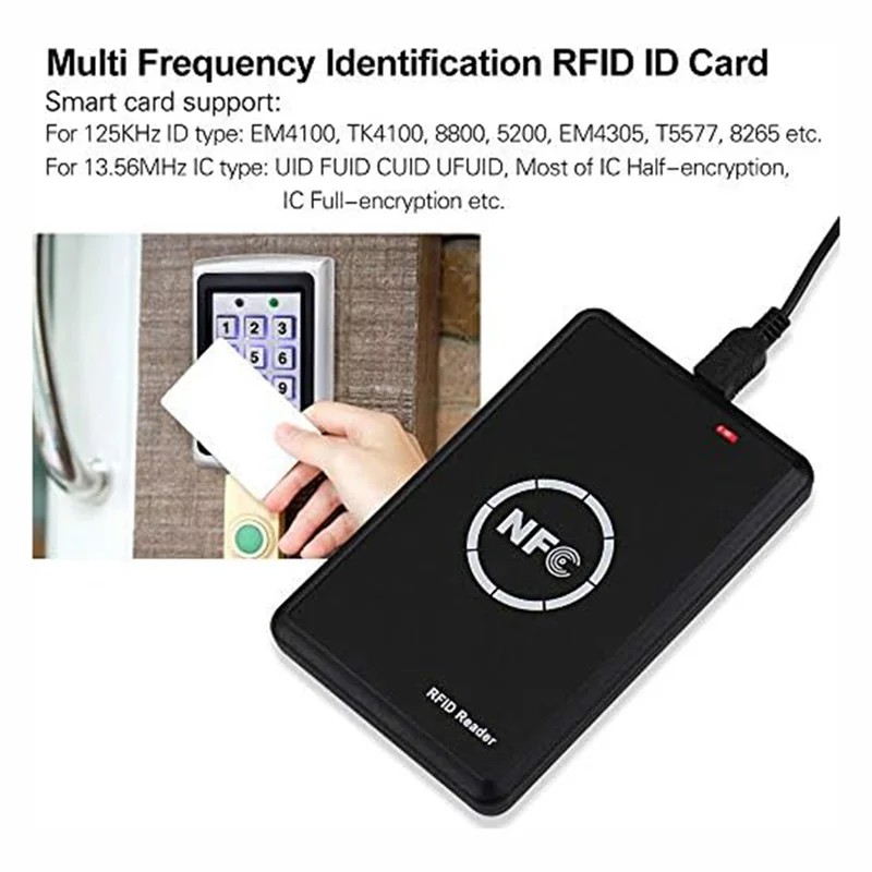 Smart Access Control Card Copier, RFID Reader Writer, 125KHz Card Duplicator, 13.56MHz Encrypted Card Decoder, NFC Tag 4 Smart Access Control Card Copier, RFID Reader Writer, 125KHz Card Duplicator, 13.56MHz Encrypted Card Decoder, NFC Tag 4