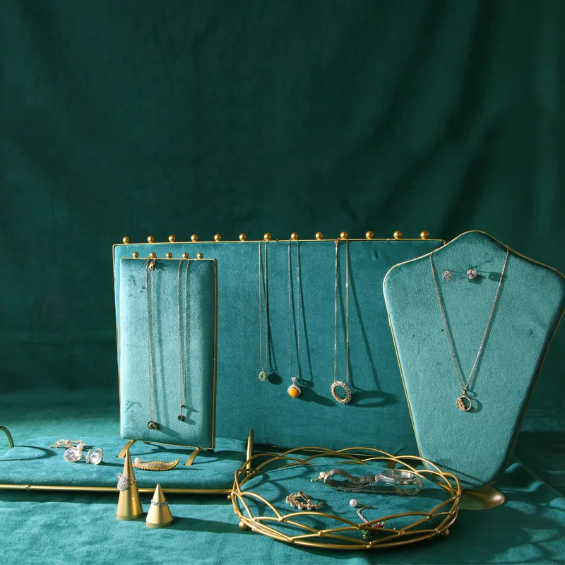 Jewelry Display Stand Velvet Ring Necklace Trinkets Shooting Props Bracelet Earrings Jewelry Showcase Storage Holder for Jeweler