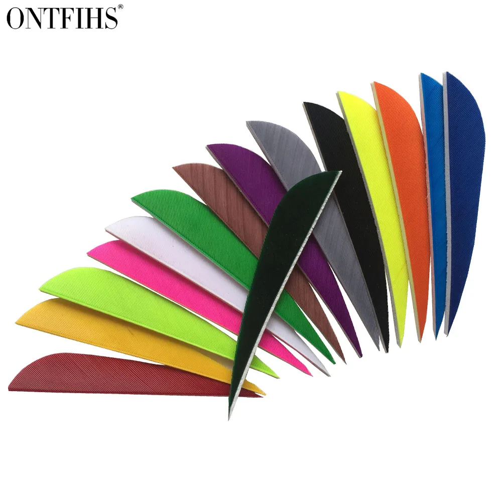 Archery Arrow Feathers 50 Pcs Right Wing 3 Inch Water Drop Shape For Bamboo Carbon Shaft