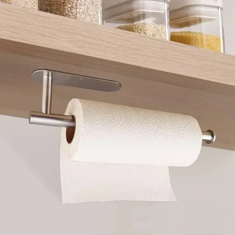 Paper Towel Holder Wall Mount Stainless Steel Kitchen Bathroom Self Adhesive No Drilling paper towel holder paper towel rack