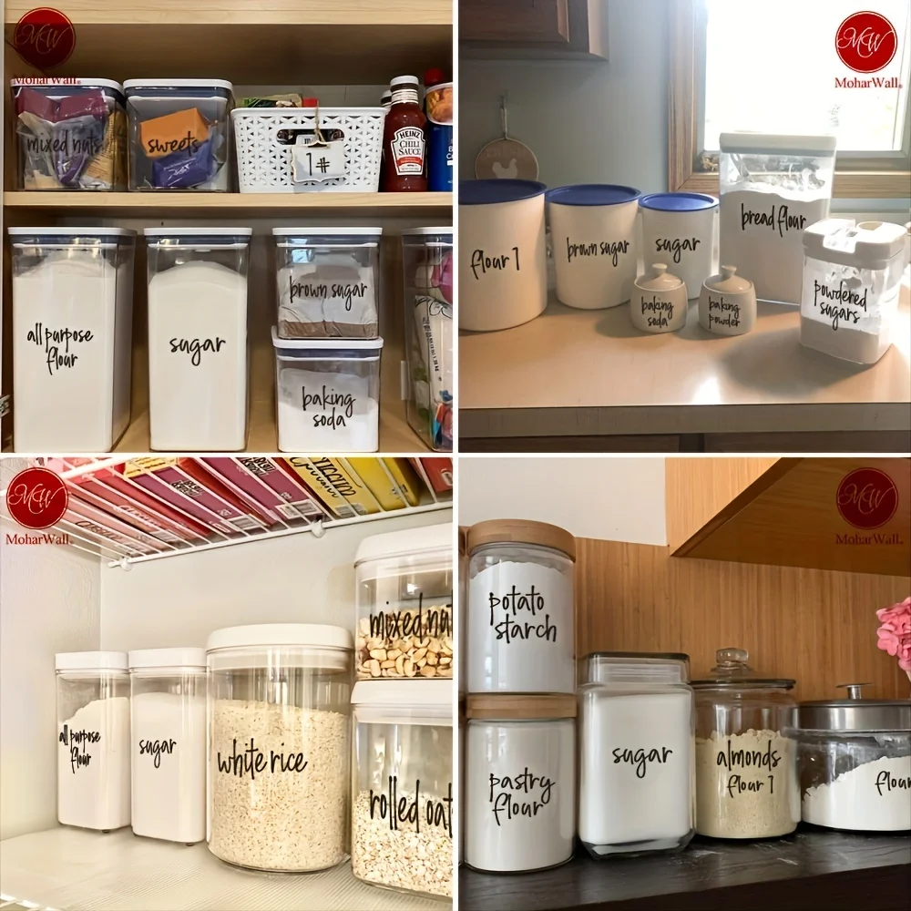 168pcs Kitchen Labels, The Home Edit Labels, Seasoning Labels For Containers, Organization Stickers, Dining Room Food Stickers