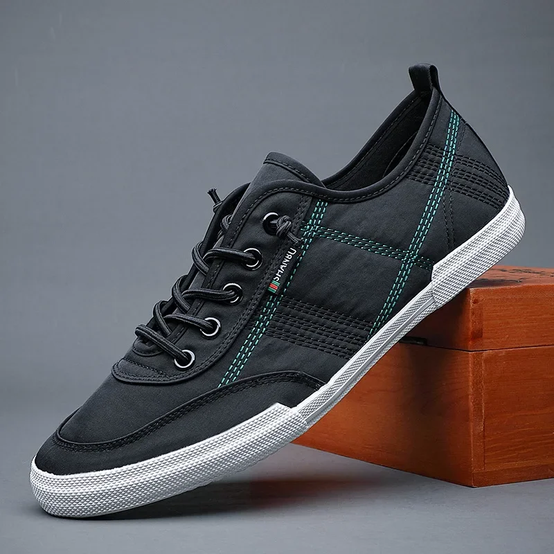 Loafers Walking Men Shoes Men Casual Shoes 2021 Spring Lace-up Sweat-Absorbant Breathable New Casual Canvas Sneakers 3