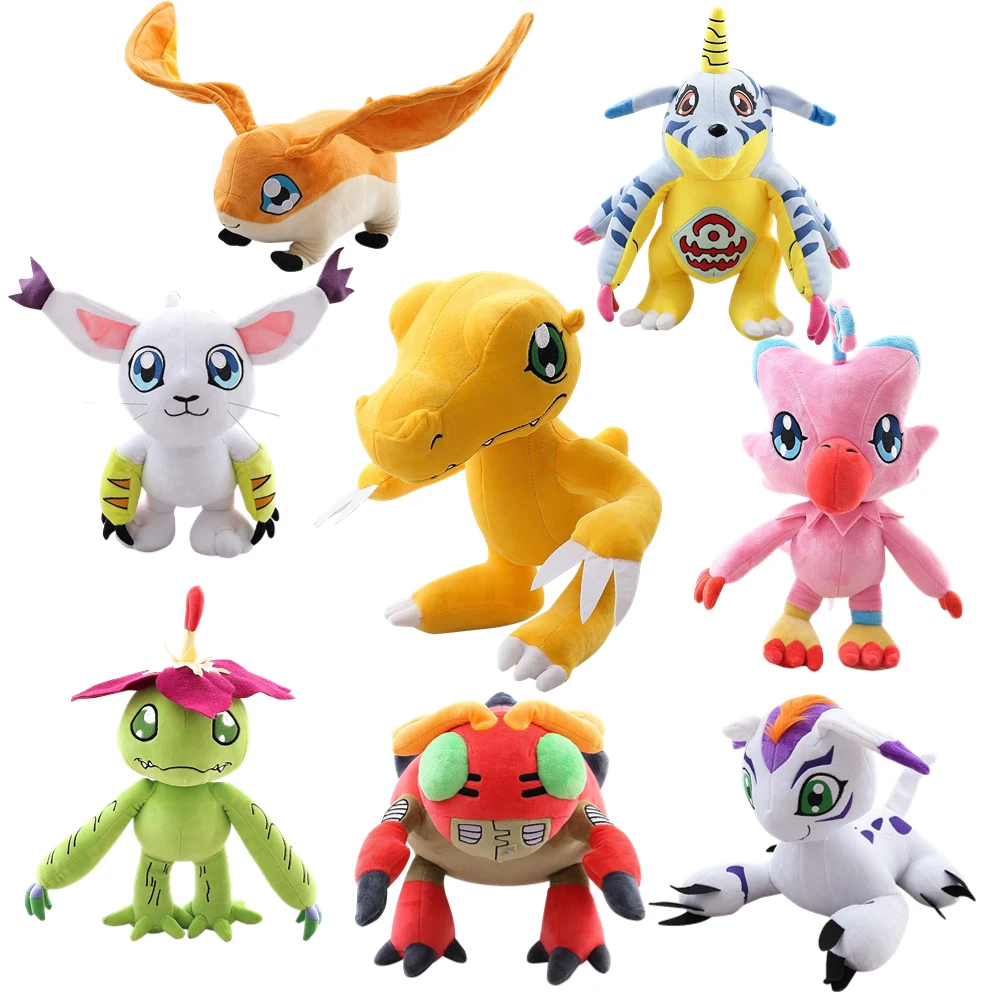 30cm Japan Anime Digimon Cartoon Plush Toys Agumon Gabumon Dilumon Bhikkhu Goma Beast Baloo Beetle Badamon Model Dolls Kid Gifts