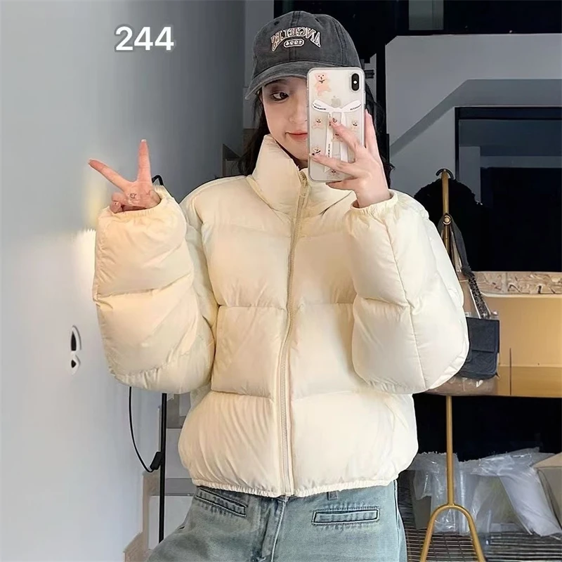 Women's Jacket New Korean Version Stand Collar Short Cotton-padded Jacket Thickening Warm Parkas Winter Jackets for Women Coat 3