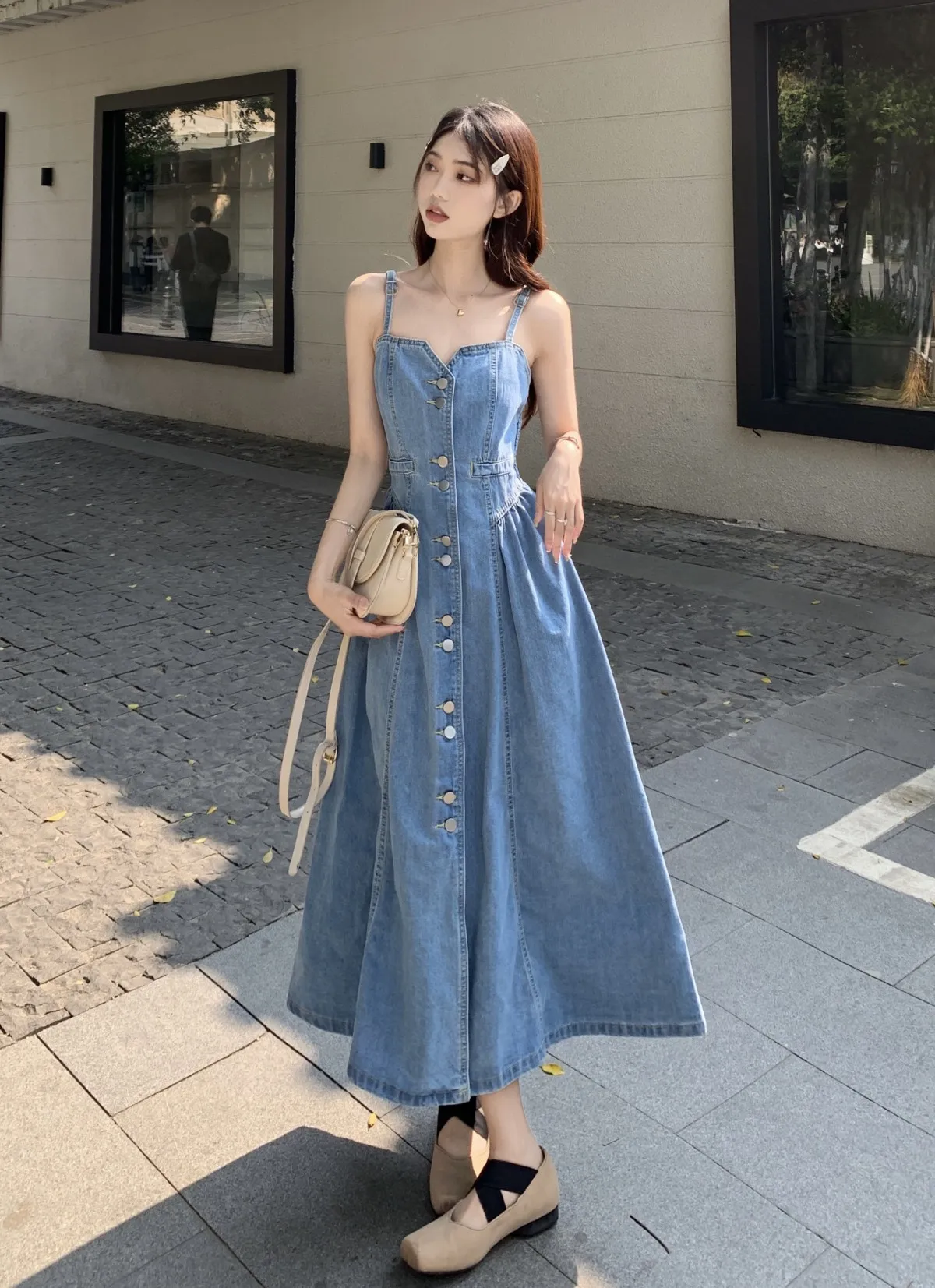 SinceThen★French style suspender white long dress ST15 Romantic long dress – SINCETHEN