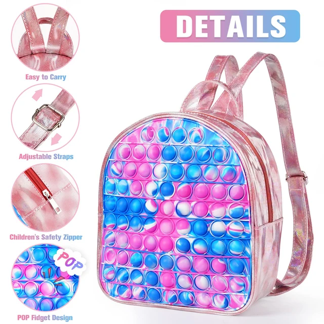 Backpack Pop Push Bubble Finger Toys School Bag Adult Anti Stress Reliever Squeeze Toys Antistress Pop Soft Squishy Gifts 2