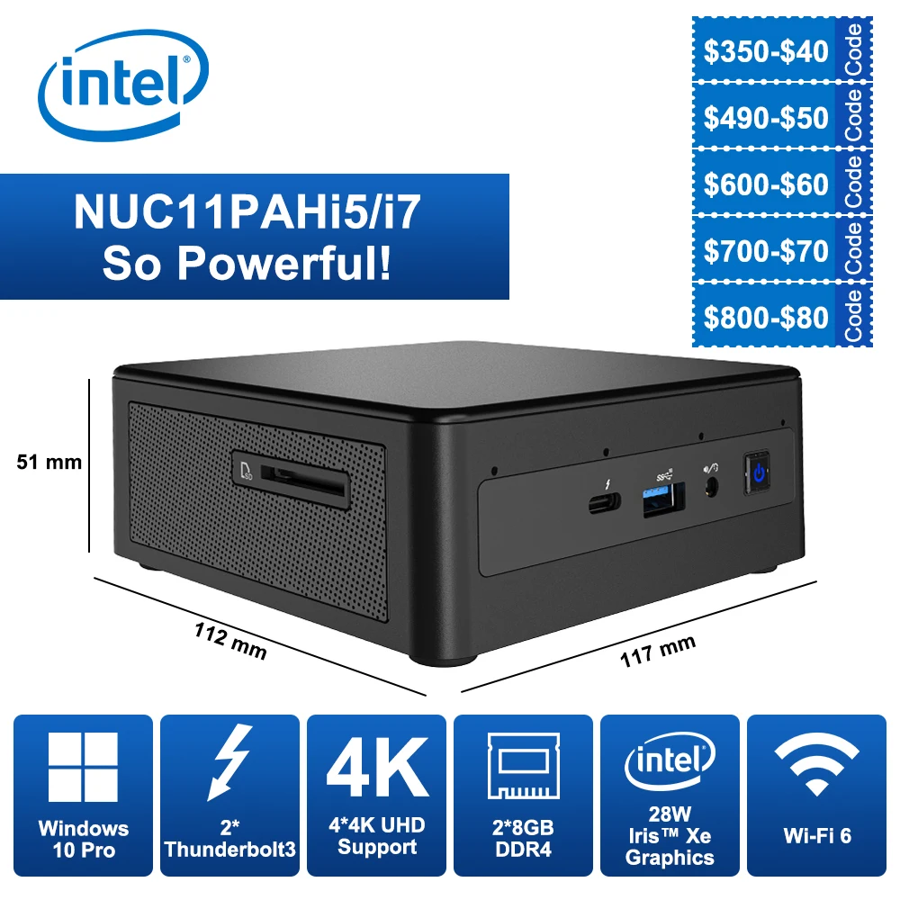 Intel Nuc 11 Mini Pc Nuc11pahi5 Panther Canyon 11th Generation Intel