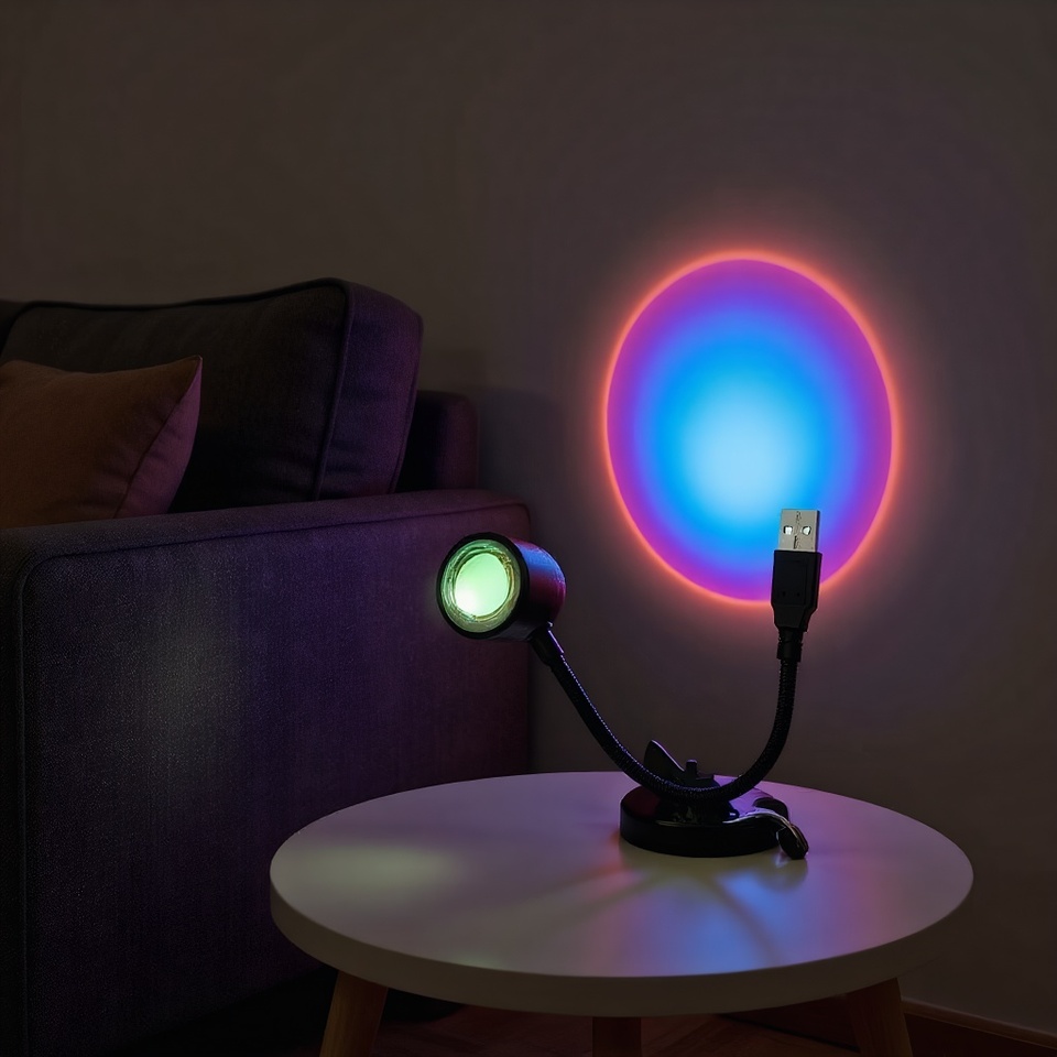 Neon Atmosphere Light for Bedroom, Romantic Sunset Lamp Projector with USB