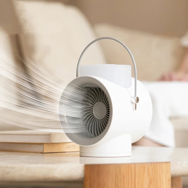 Ventilateur électrique portable 4000mAh, refroidisseur d'air à eau, mini  climatiseur de bureau, petit ventilateur à tête secouante, chargement USB -  AliExpress