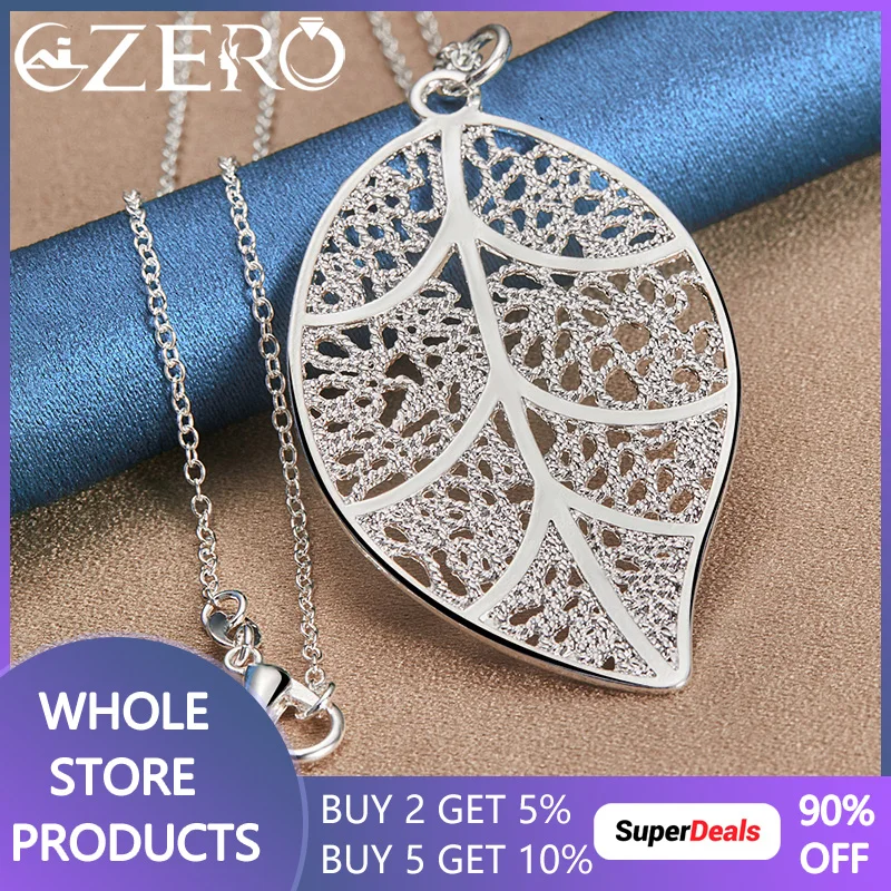 

Ожерелье ALIZERO из серебра 925 пробы с подвеской в виде больших листьев и цепочкой 16-30 дюймов для мужчин и женщин, модные ювелирные украшения для свадебной вечеринки в подарок